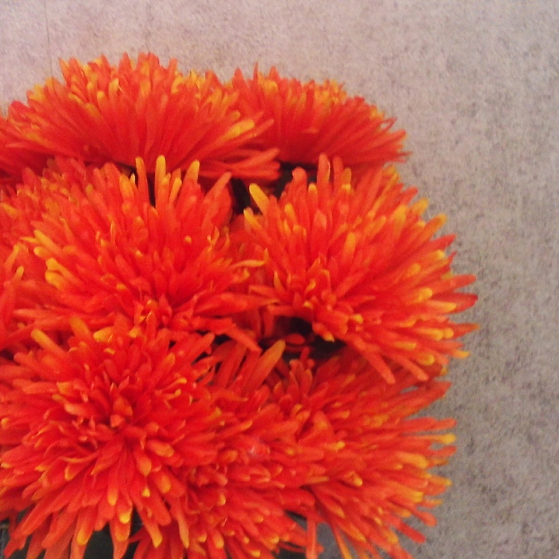 Artificial Spider Chrysanthemums Carnival Orange 64cm Silk Flowers